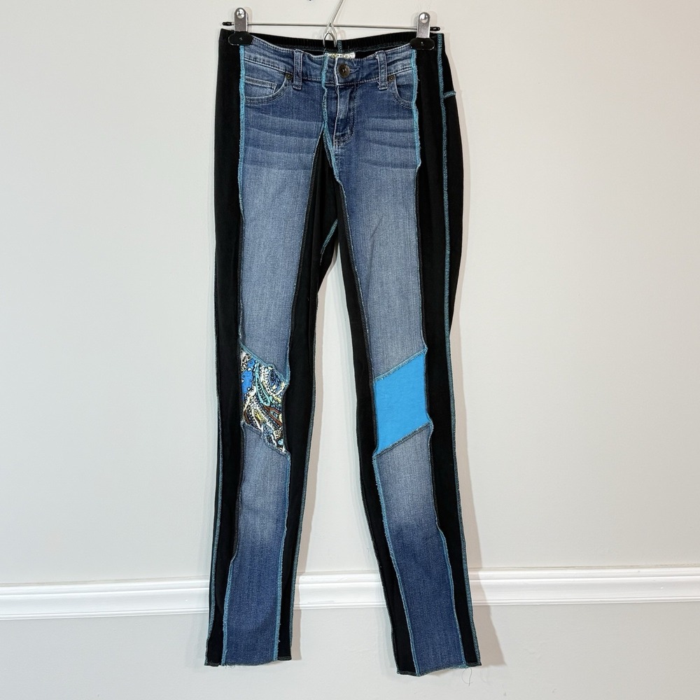Styles Ever After Handmade Patchwork Jeans Womens XS Boho Denim Artsy Hand Made